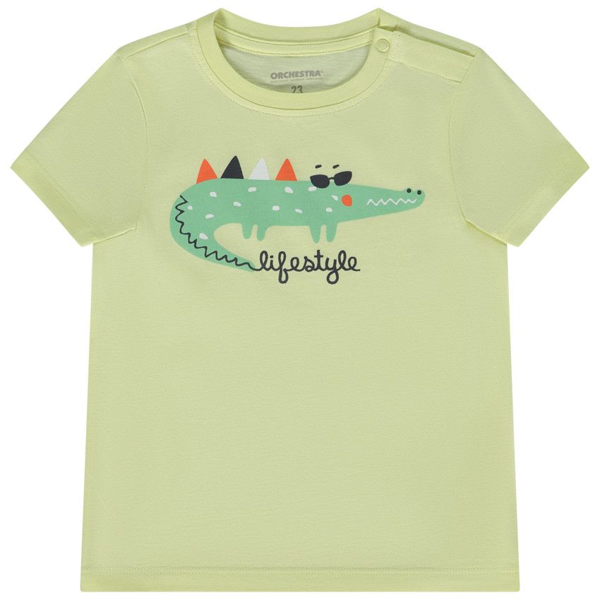 T-shirt manches courtes print fantaisie pour bébé garçon - Jaune