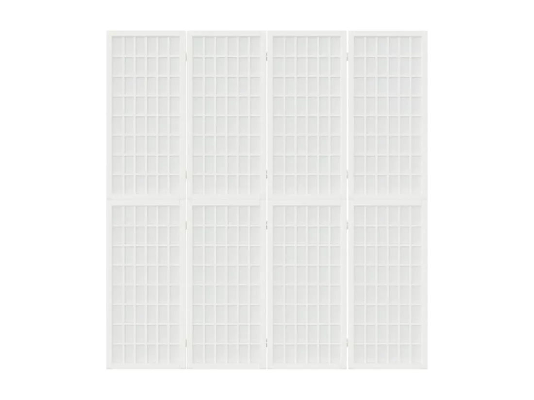 Cloison de séparation pliable 4 panneaux 160x170 cm Blanc