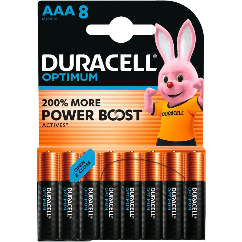 Duracell Optimum - Pack de 8 piles Alcalines AAA/LR03 - 1,5V