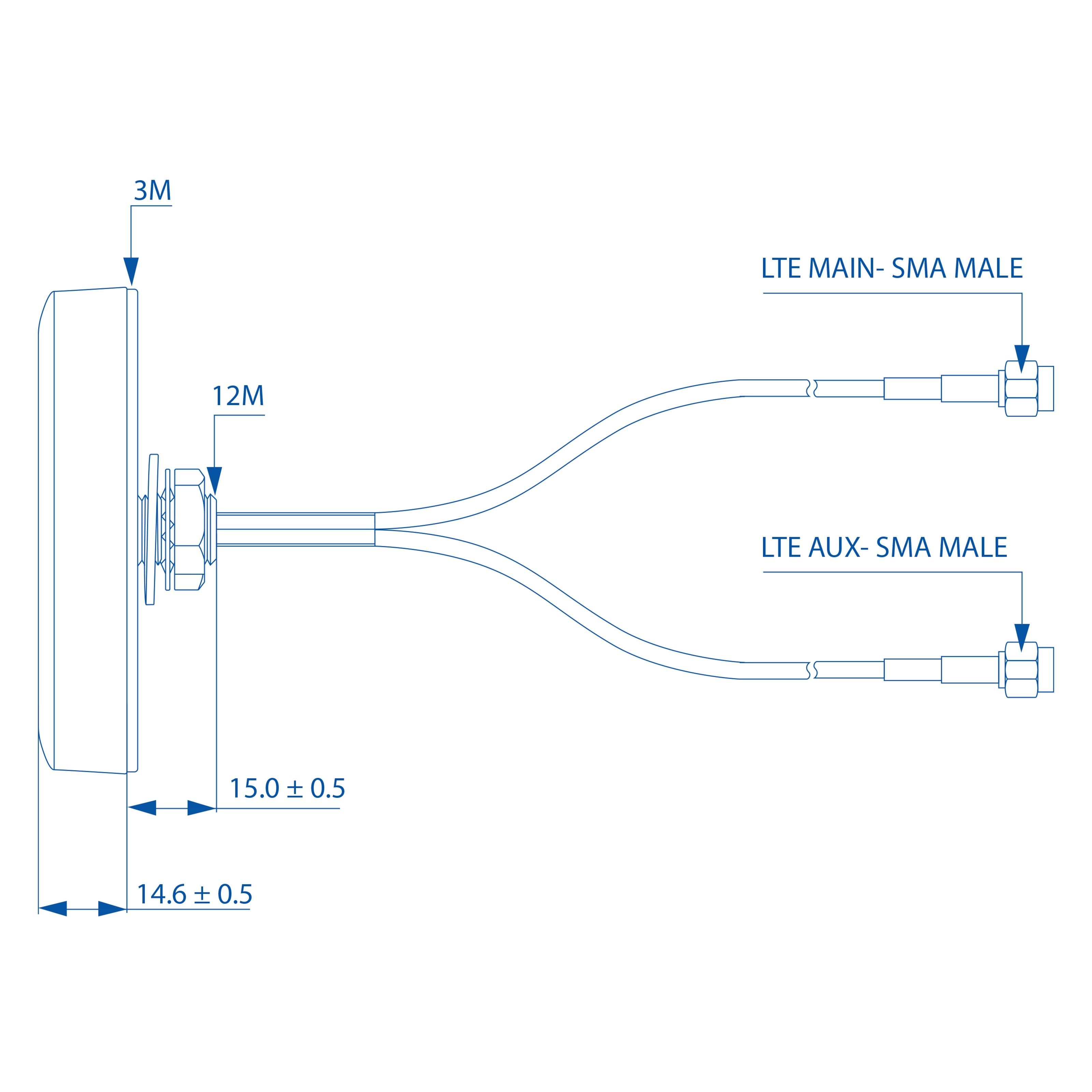Teltonika 4G-antenne med Mimo 2,5 dBi