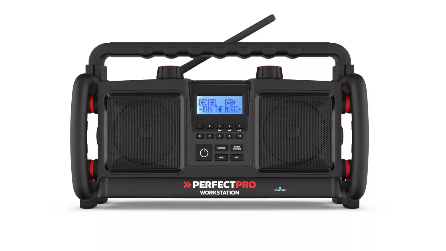 PerfectPro WS3 Workstation 3 Bouwradio - FM RDS - DAB  - bluetooth - aux-in - werkt op netstroom & batterij