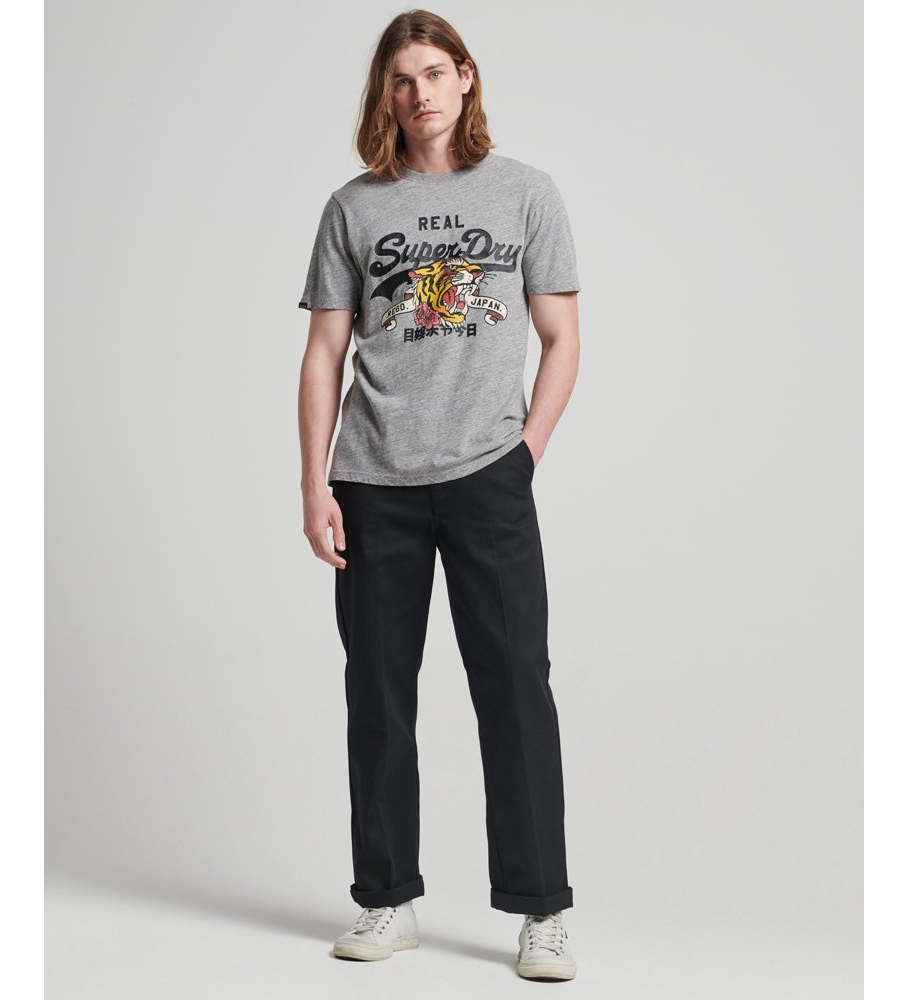 Camiseta Superdry Vintage Narrative Logo Cinza