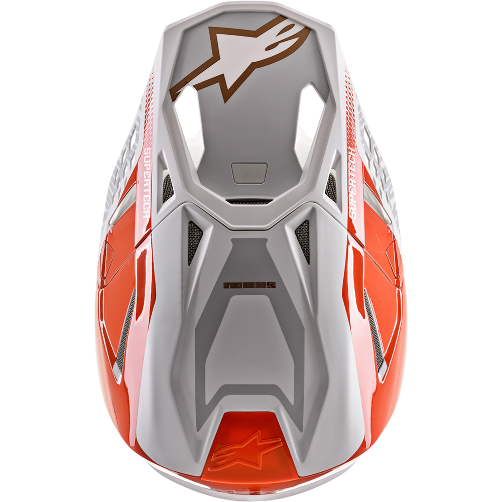 Alpinestars - Casque Supertech S-M8 Triple Blanc / Orange fluo / Or