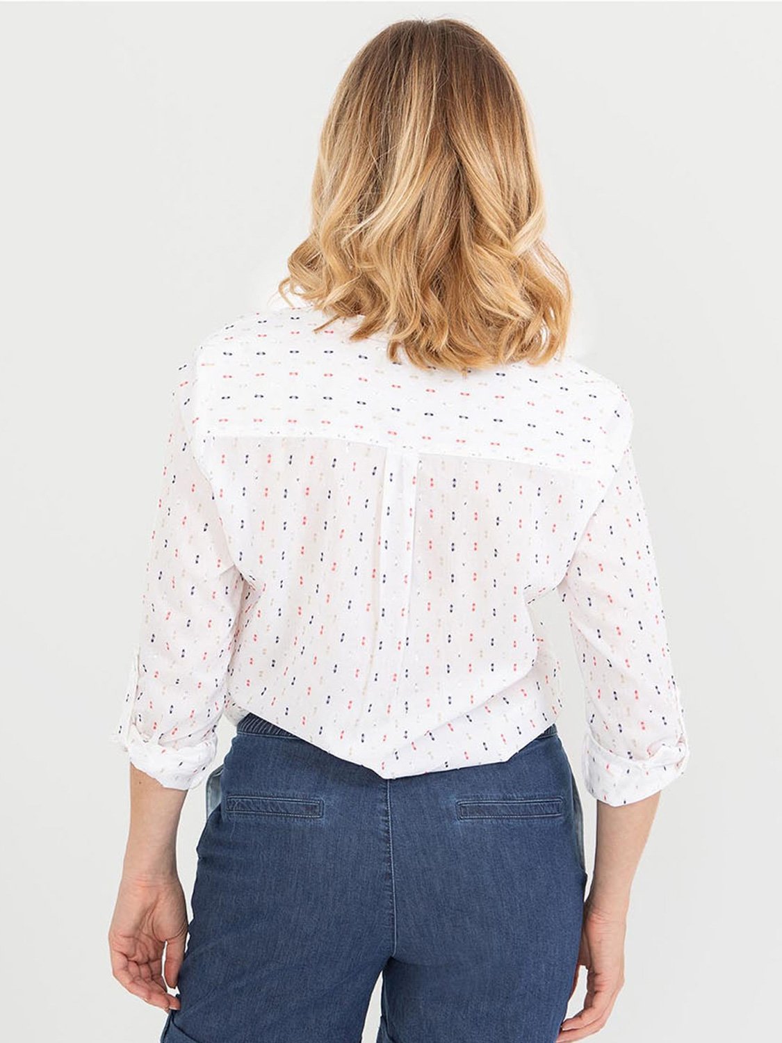 Chemise Femme Coton Blanc à  Motif