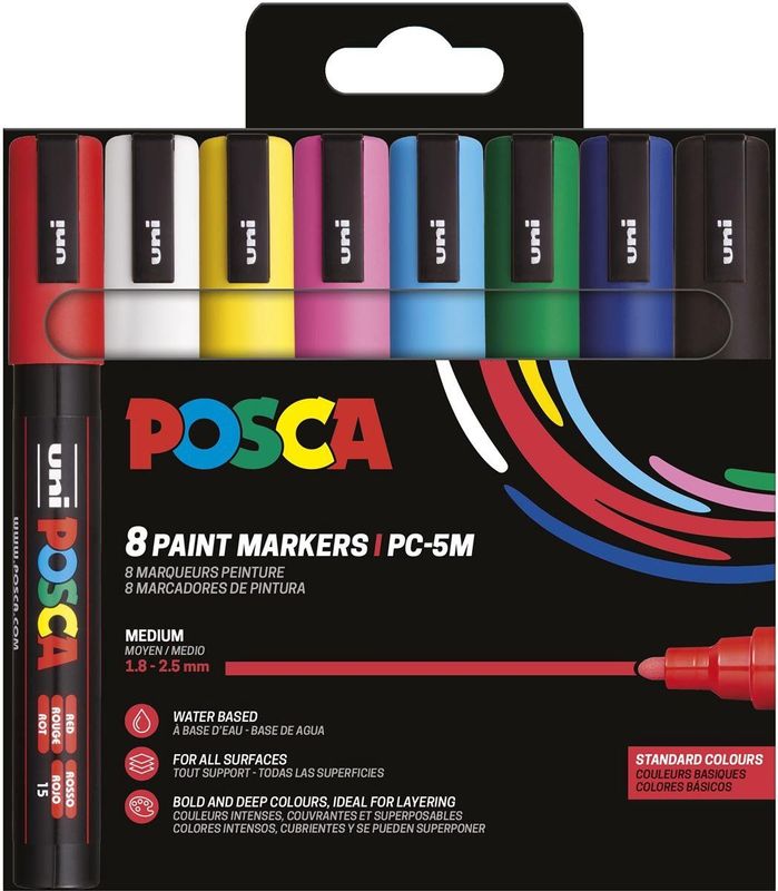 Posca - Acrylmarkers - Meerkleurig - Acryl - Sneldrogend
