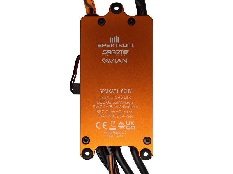 Spektrum Brushless Regler Avian 160A HV 6-14S Smart ESC Telemetriefähiger Brushless Regler für Flugmodelle