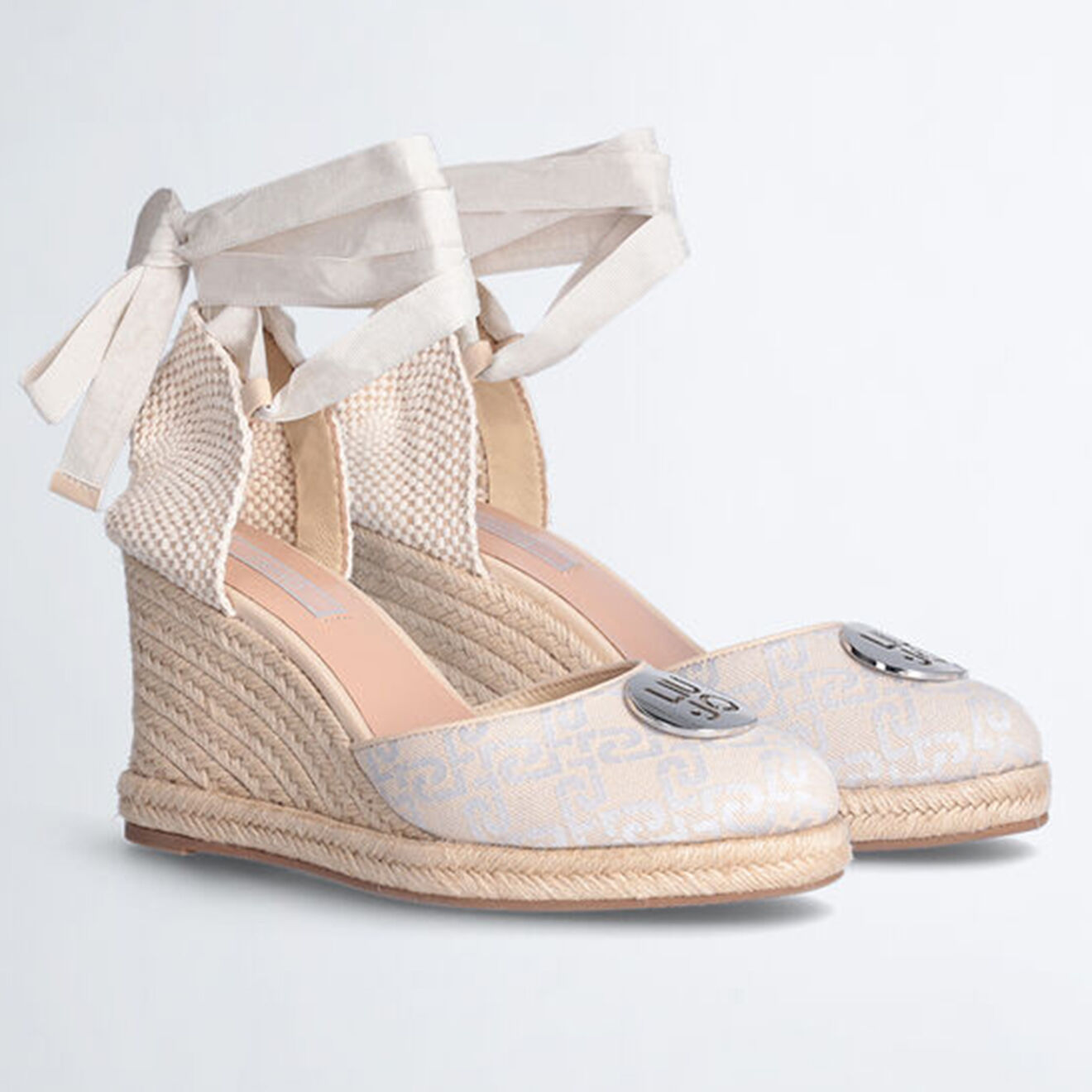 Liu-Jo Espadrilles compensées Damita beige/argenté - Talon 9 cm