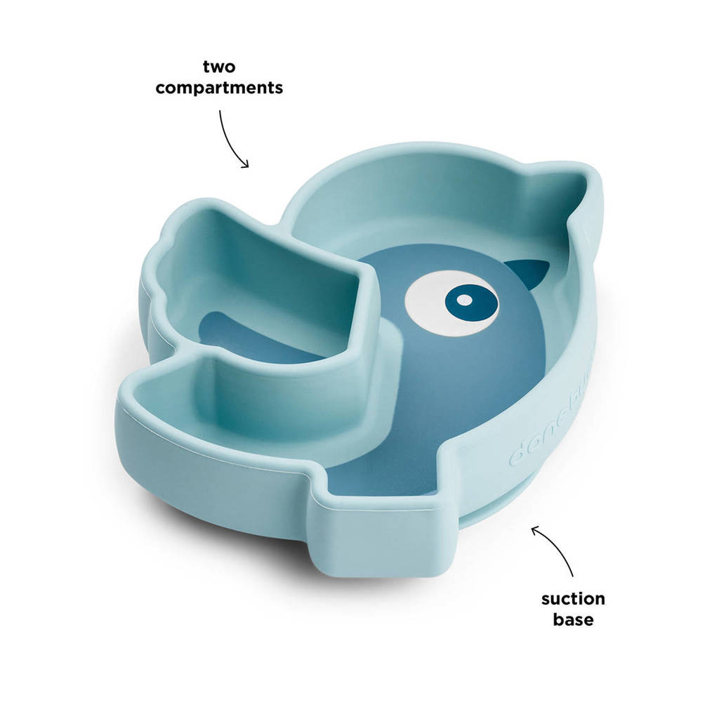Silicone Stick&Stay snack plate Birdee Blue
