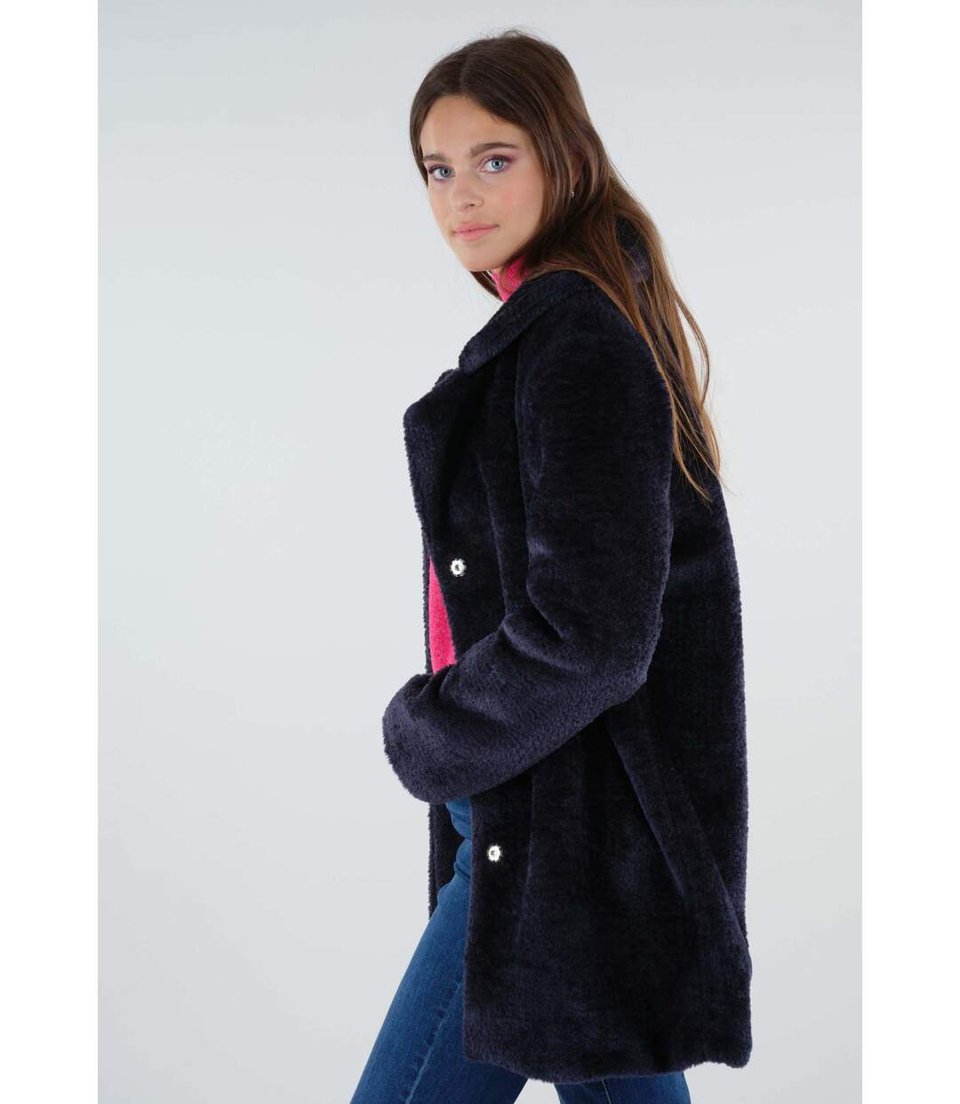 Manteau ample en fausse fourrure ROSINDA