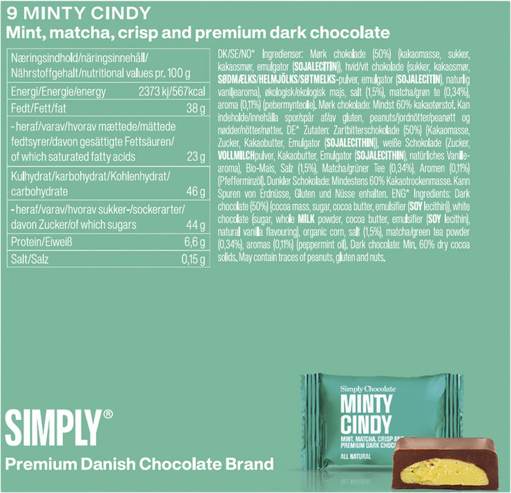 Simply Chocolate Cube, Minty Cindy (90 g)