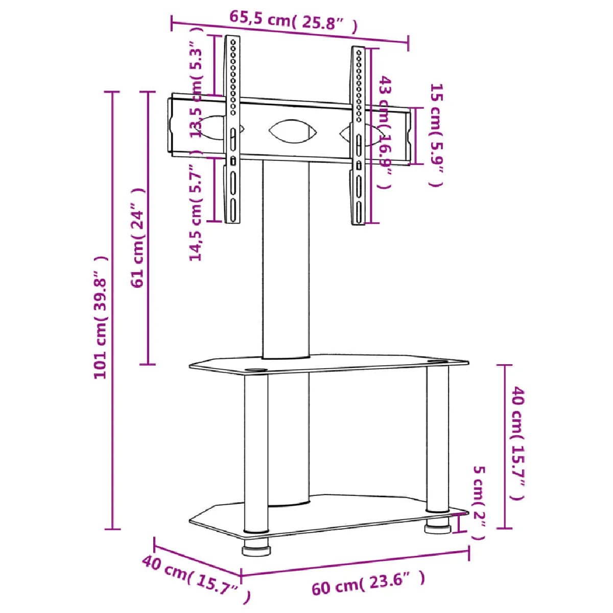 vidaXL Meuble TV d'angle Noir/Argenté