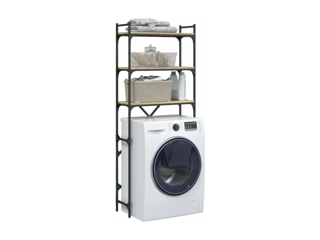 Étagère de lave-linge chêne sonoma 67x25x163 cm bois ingénierie