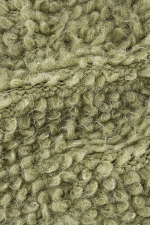 Groene boucle trui met ballonmouwen