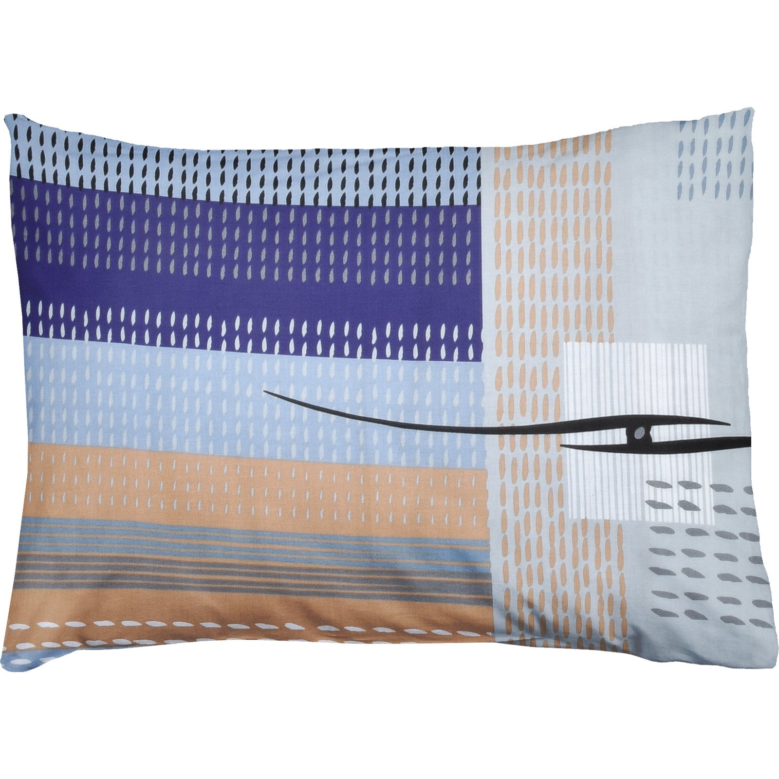 Bettwäsche Satin gemustert blau 200x210 2x65x65 Bettanzug Fra