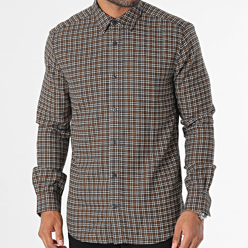 Chemise Manches Longues A Carreaux Tevin 22023025 Marron