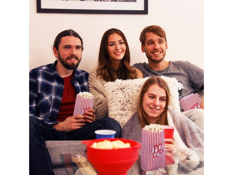 relaxdays Fingerfood-Schale 48 Stück Popcorntüten Retro