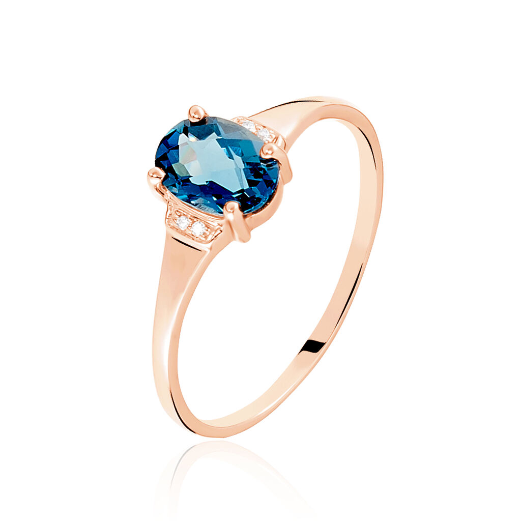 Bague Mathilde Or Rose Topaze Et Oxyde De Zirconium