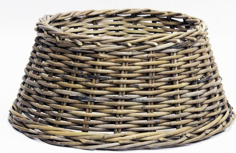 Van der Leeden kerstboommand rotan D 60 H 26 cm grijs