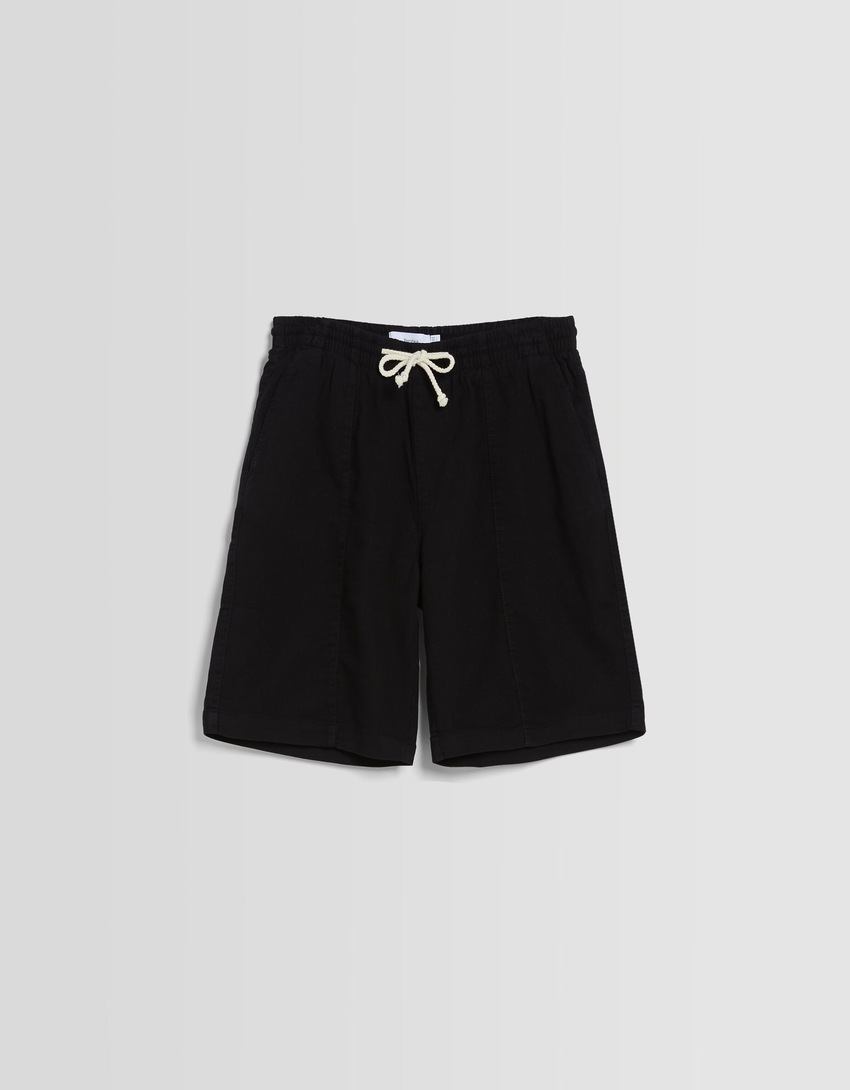 Bermuda jogger com efeito rústico