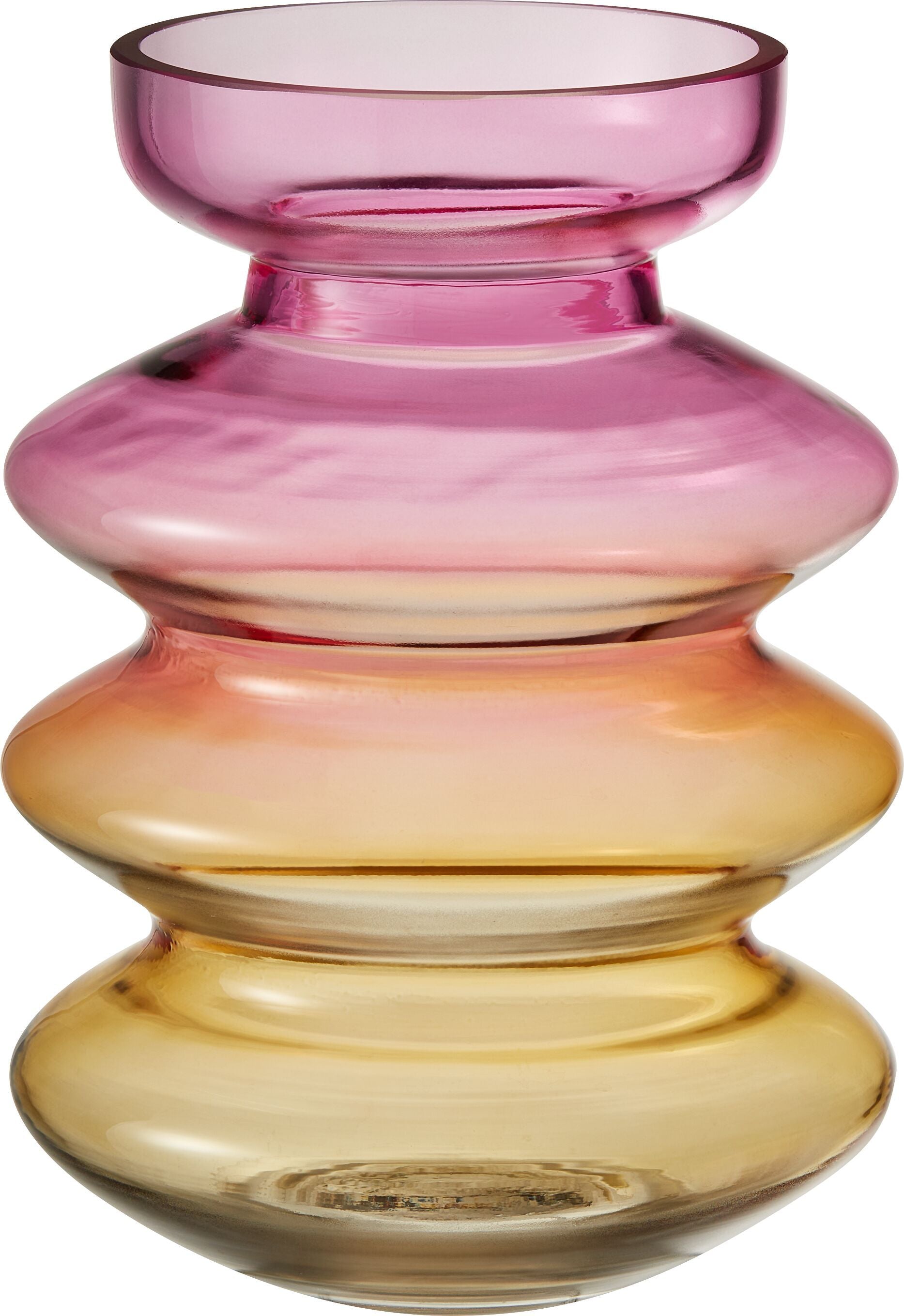 SU AMALIA Vase Glas Pink/gelb - Pink / H: 20.0 cm