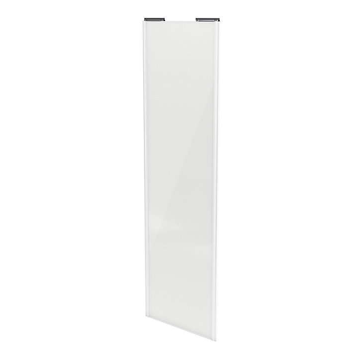 Porte de placard coulissante blanc brillant profil blanc GoodHome Arius H. 248,5 x L. 77.2 cm + amortisseurs