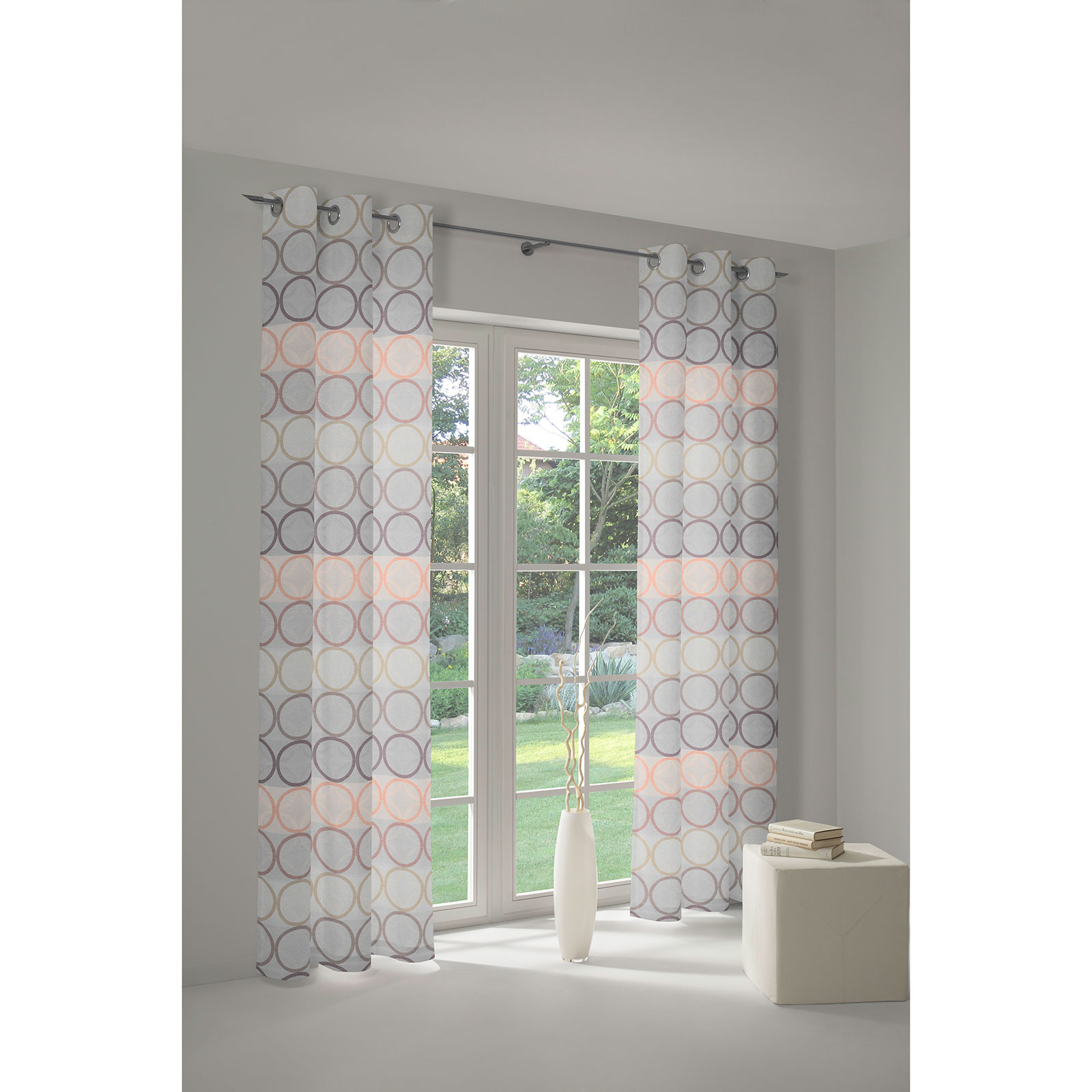Einzelschal mit Ösen ZIRBELLO - rosé-lila - 145x132 cm