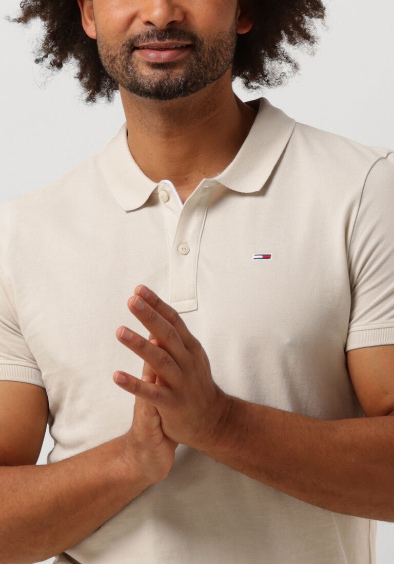 TOMMY JEANS beige tommy jeans polo tjm slim placket polo