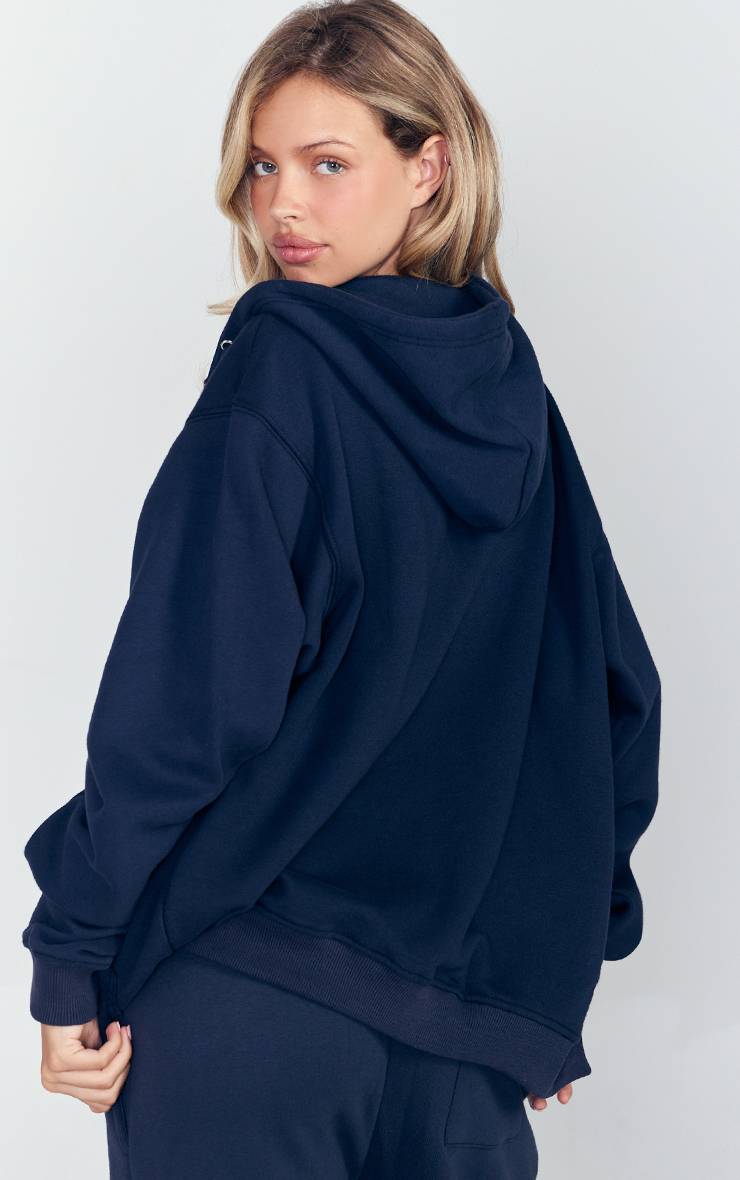 Bleu Marine Sweat À Casynthétiqueche Zippé Intégral