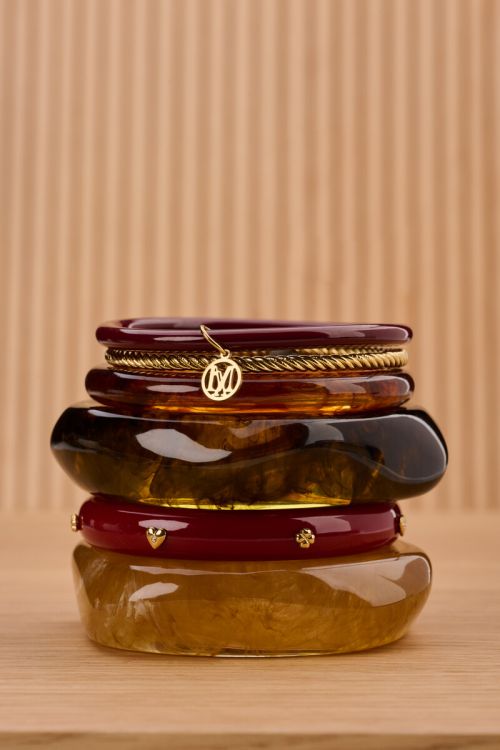 Donkergroene resin bangle