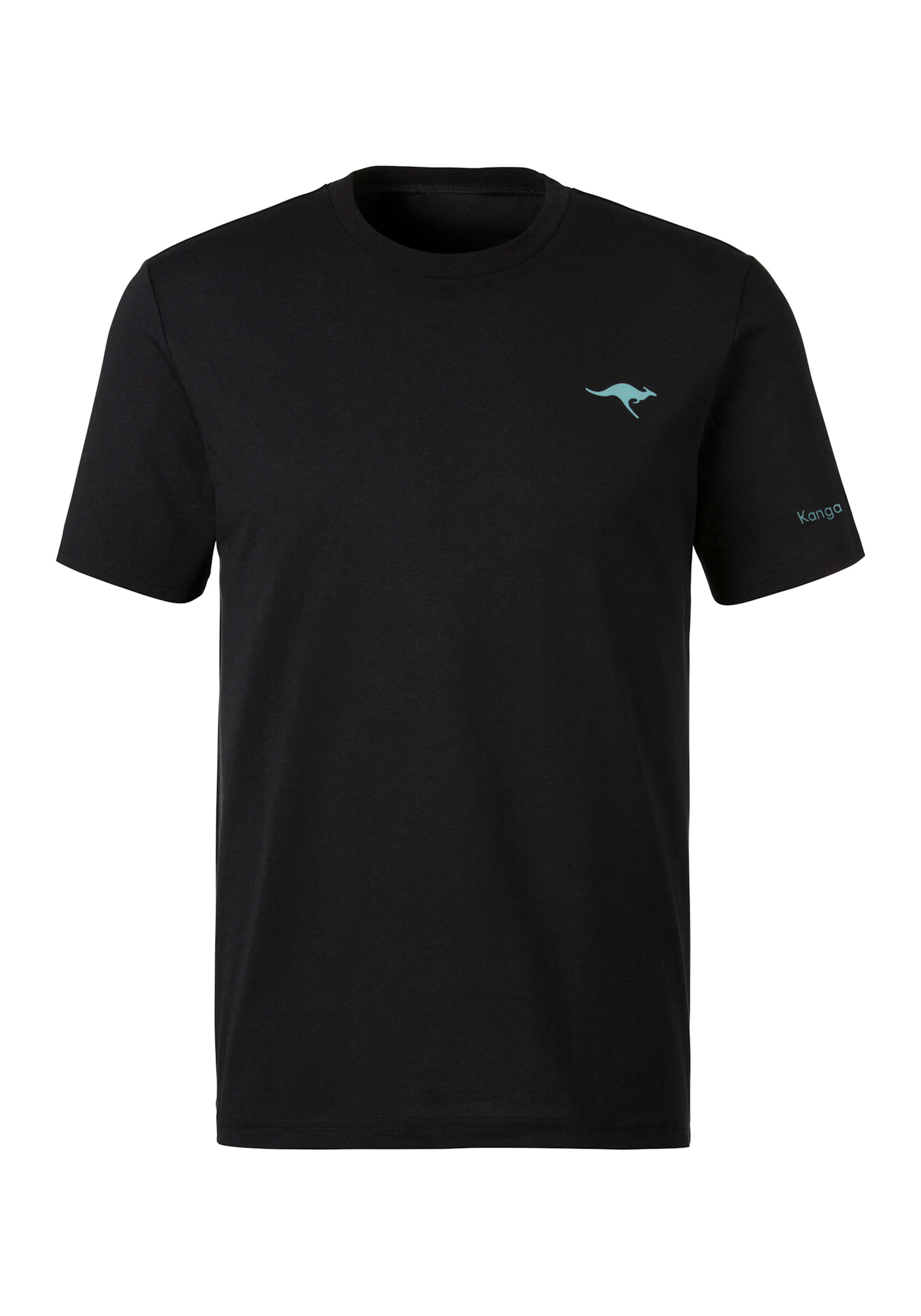 KangaROOS Kurzarmshirt in petrol, schwarz