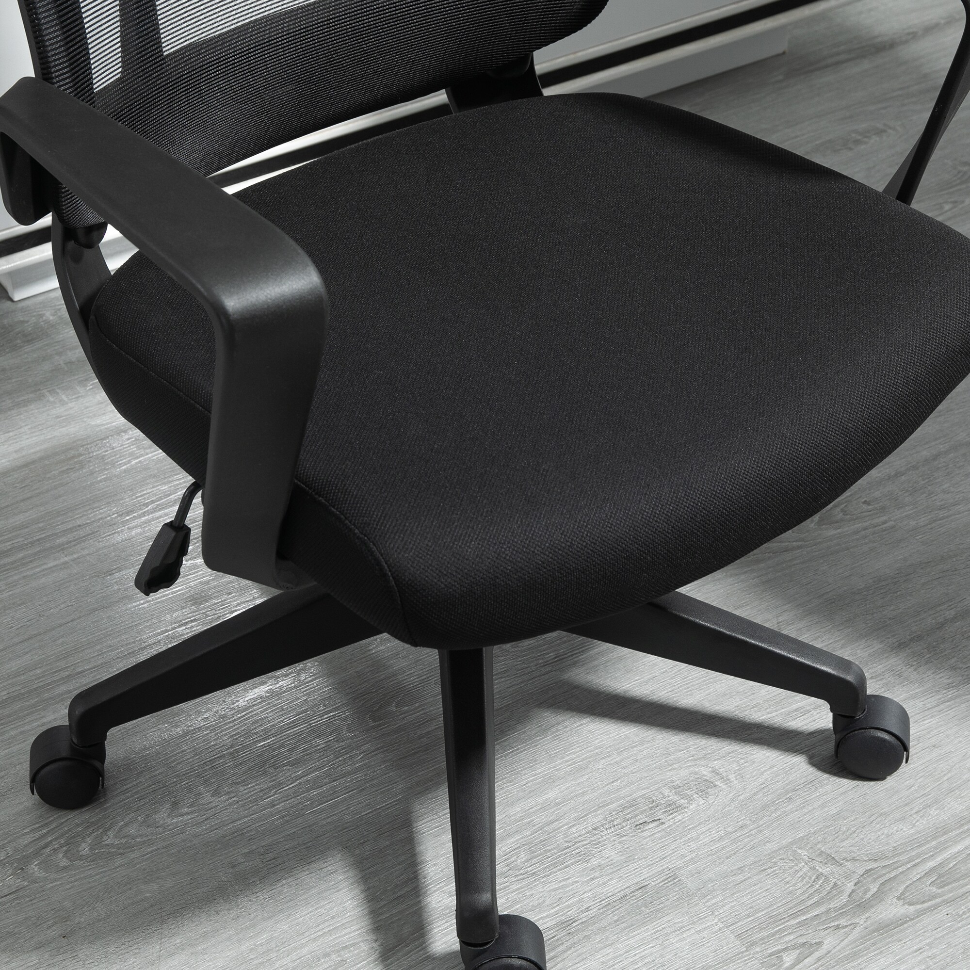 Vinsetto Bürostuhl ergonomisches liniendesign, atmungsaktiv, highend-Gas-lift Schwarz 62 x 62 x 113-122 cm (BxTxH)