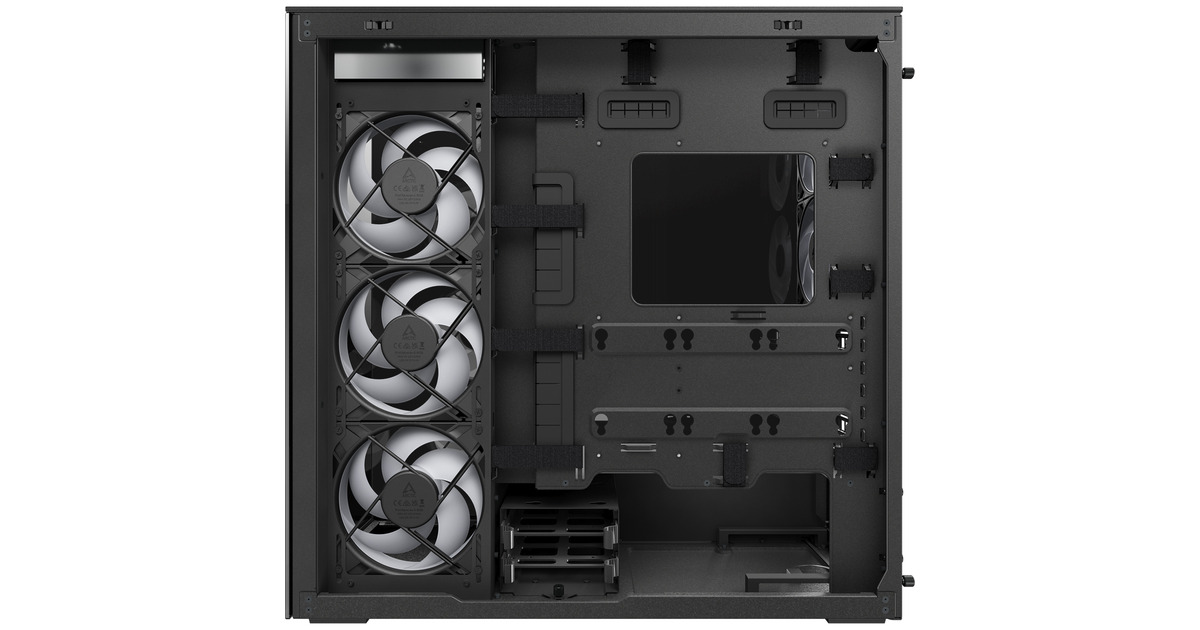 ARCTICXtender VG midi tower behuizing  (Zwart | 2x USB-A | 1x USB-C | RGB | Tempered Glass)
