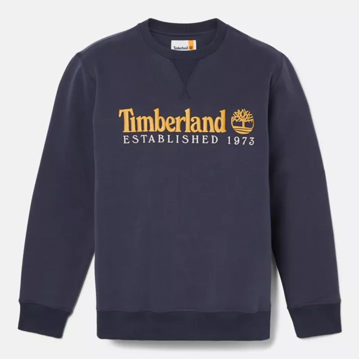 Sweat-shirt à col rond avec logo Est. 1973 pour homme en bleu marine