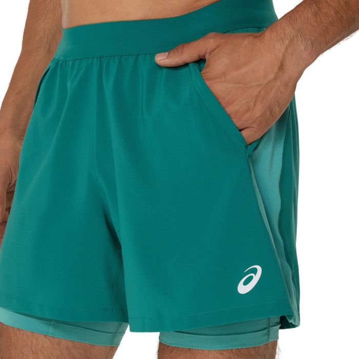 Asics Herre Shorts Road 2in1 5 Inch Shorts Blå