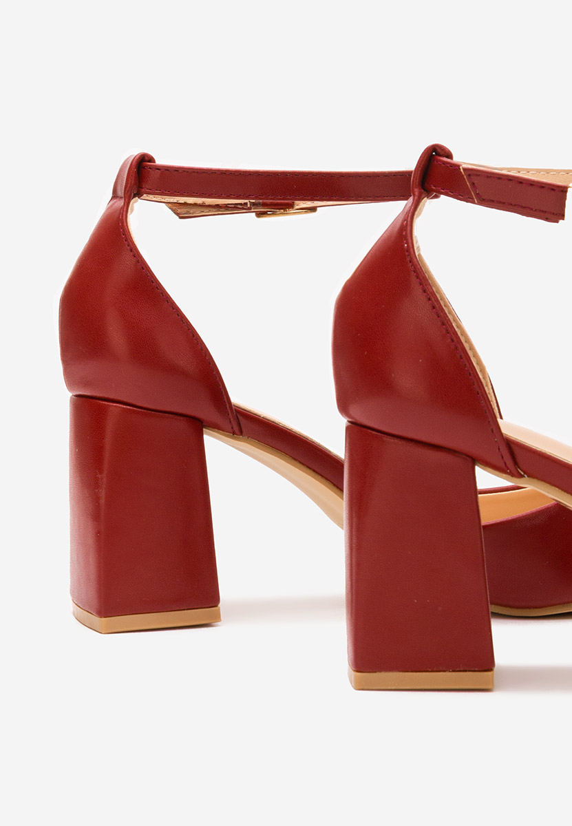 Chaussures à talon épais rouges Nedelia