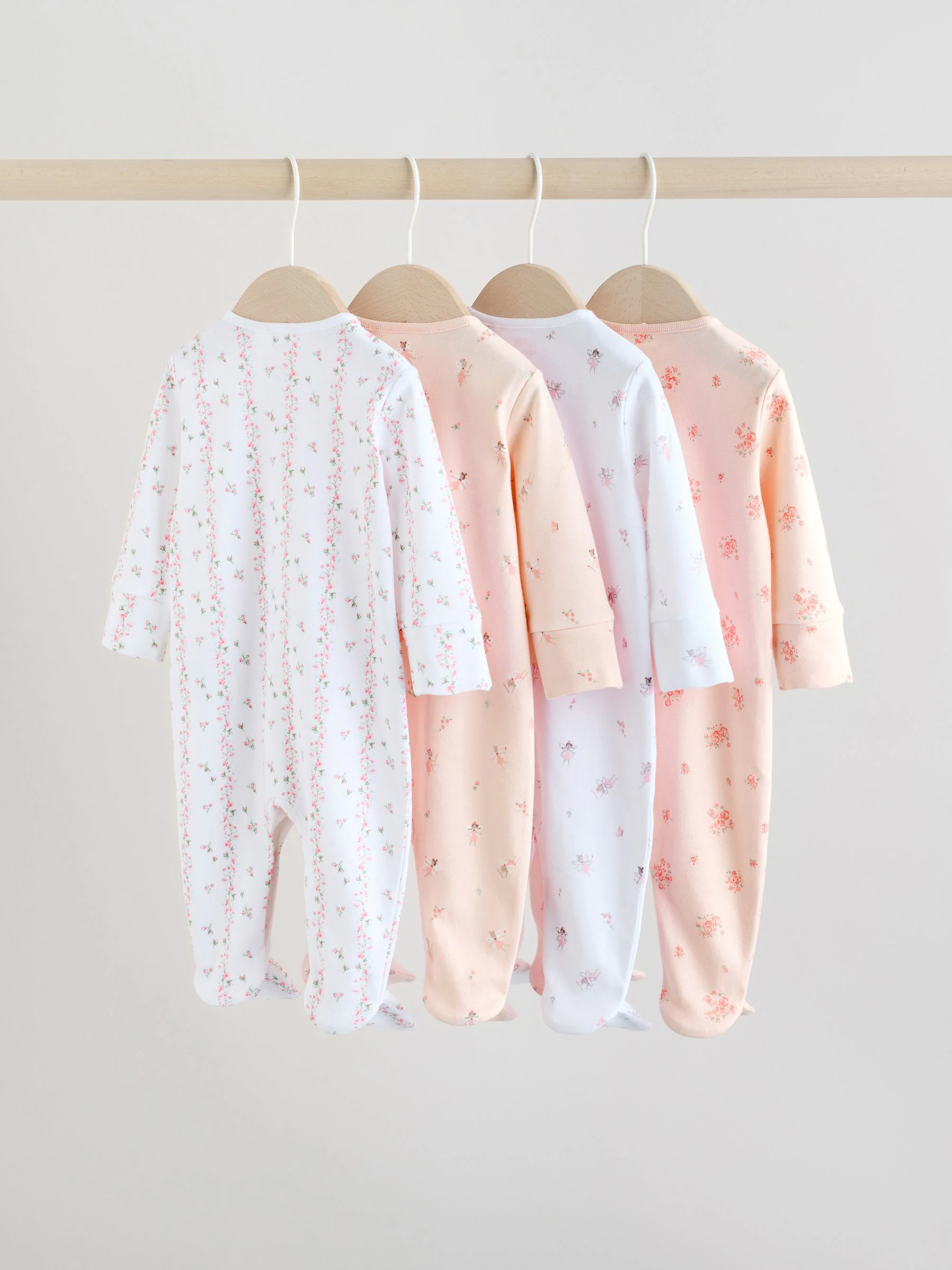 Wit/roze - Babypyjama (0-2jr)