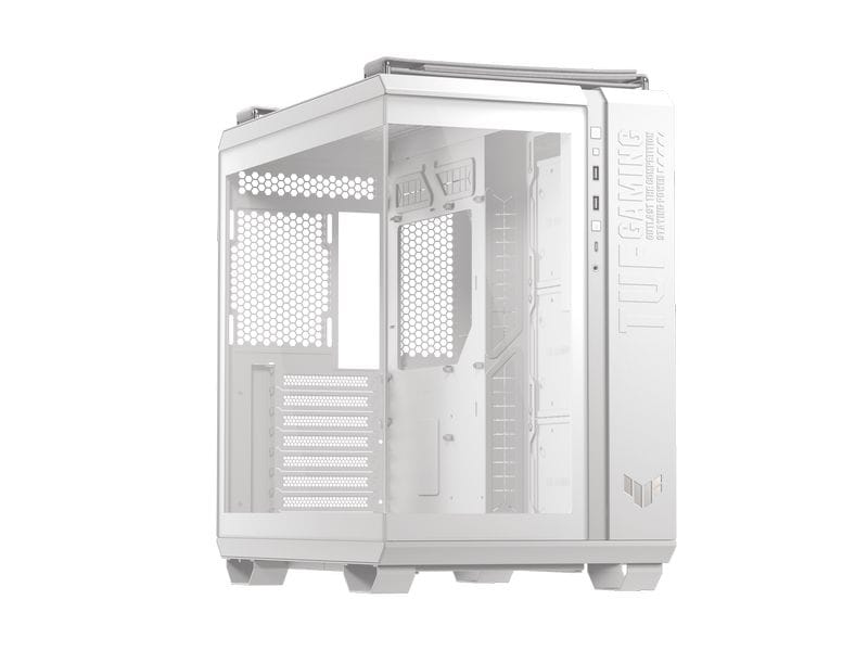ASUS PC-Gehäuse TUF GAMING GT502 Horizon TG ARGB Weiss Robuster und stylisher Midi-Tower mit gehärtetem Glas, ARGB-Beleuchtung und durchdachtem Kühlkonzept