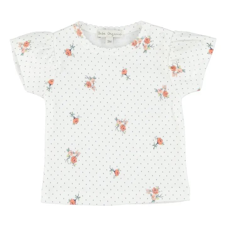 Bebe Organic T-Shirt Ida à Fleurs | Blanc