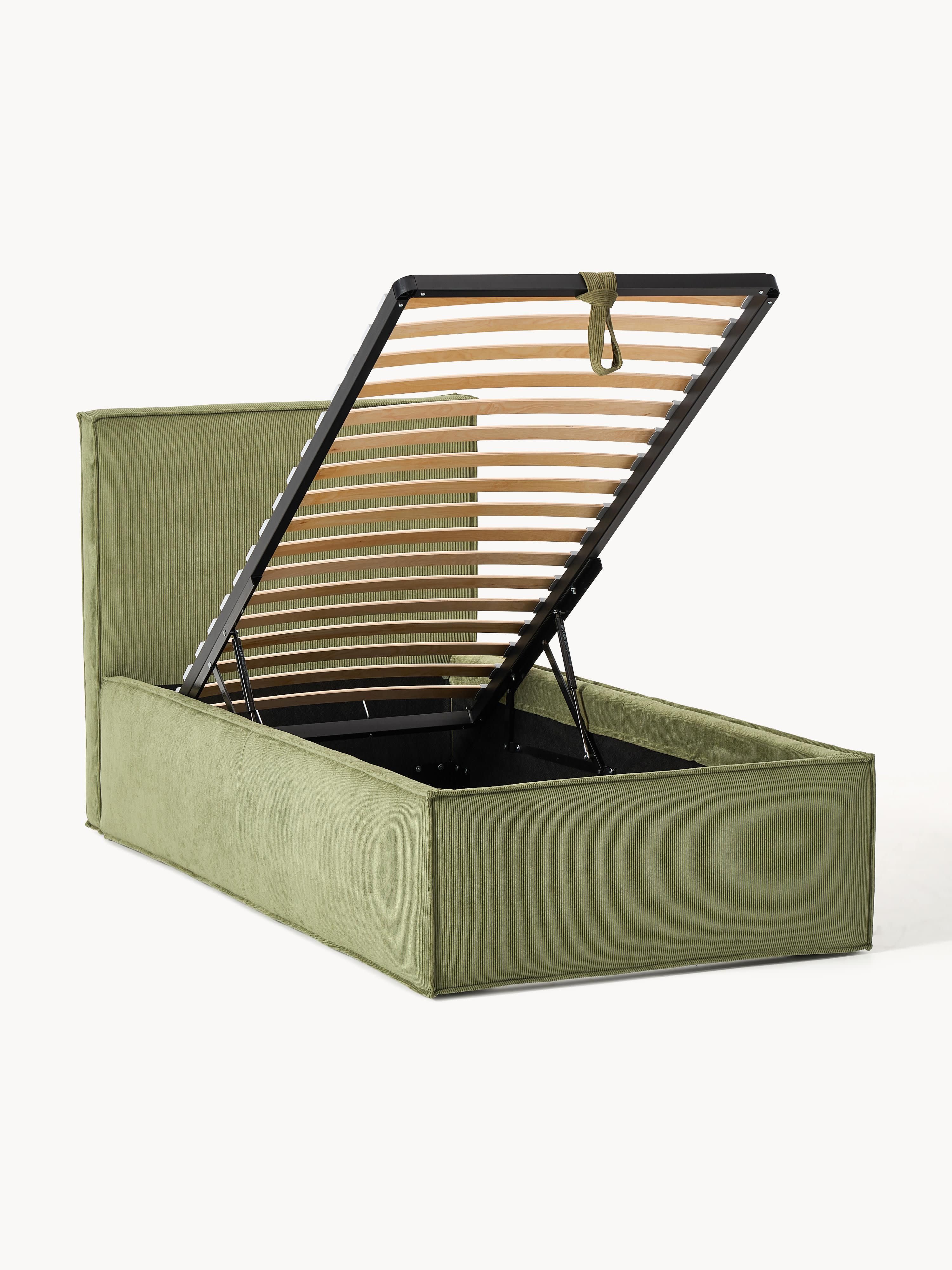 Corduroy eenpersoonsbed Dream met opbergruimte