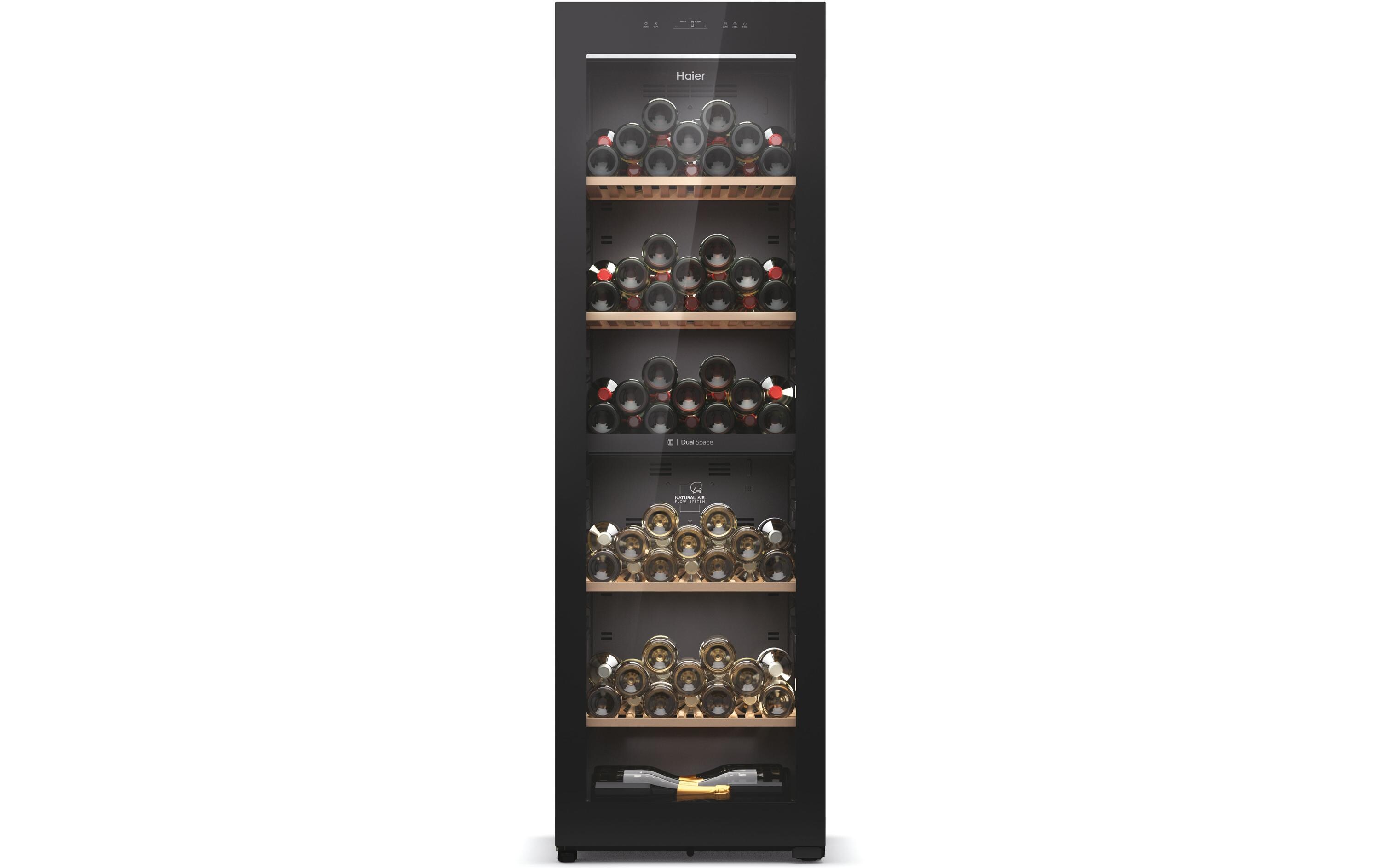 Weinklimaschrank HWS236GDGU1 Schwarz, Rechts, Wechselbar<br>Freistehender Weinkühlschrank