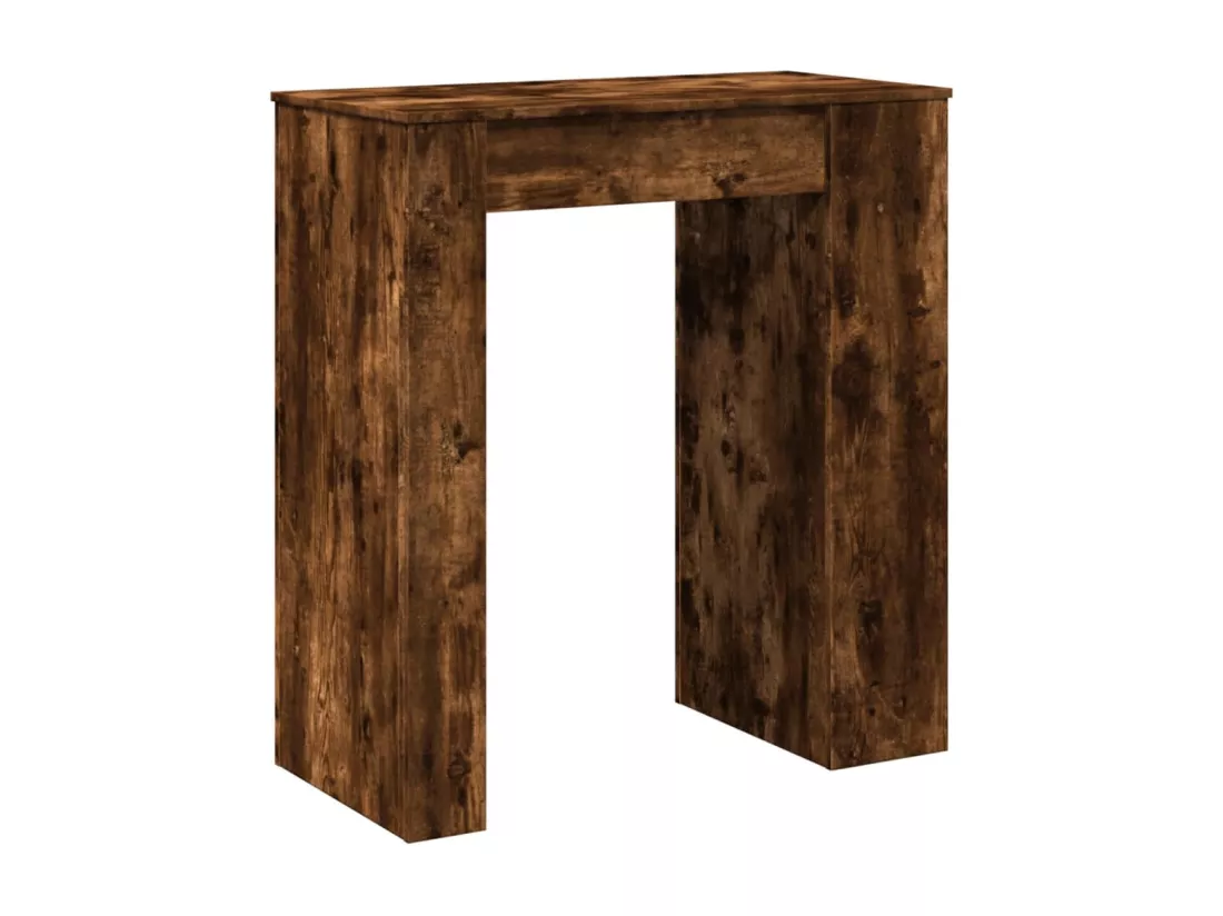 Table de bar avec étagères chêne fumé bois d'ingénierie
