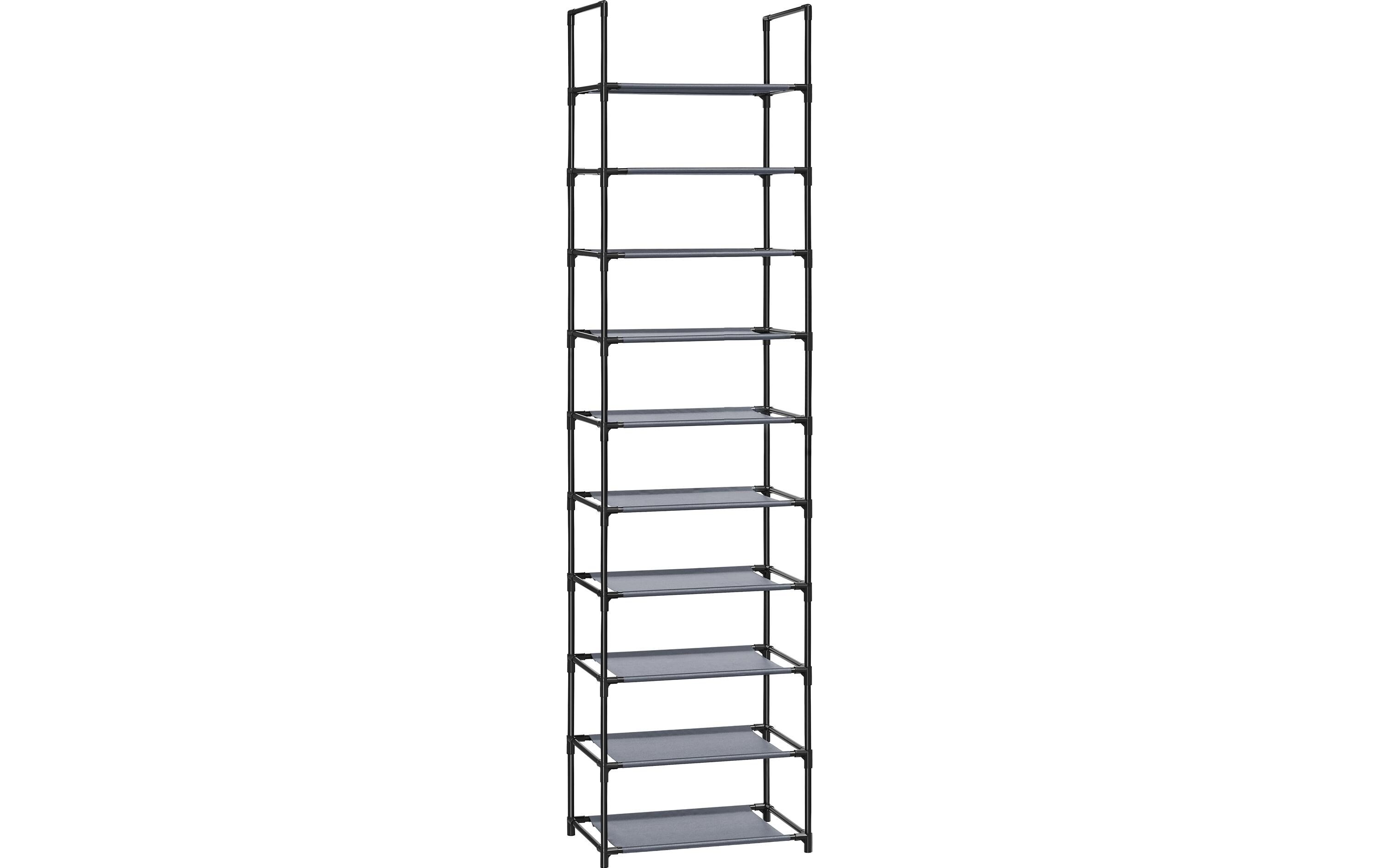 Schuhregal mit 10 Ablagen 45 x 173 cm, GrauSchuhorganizer