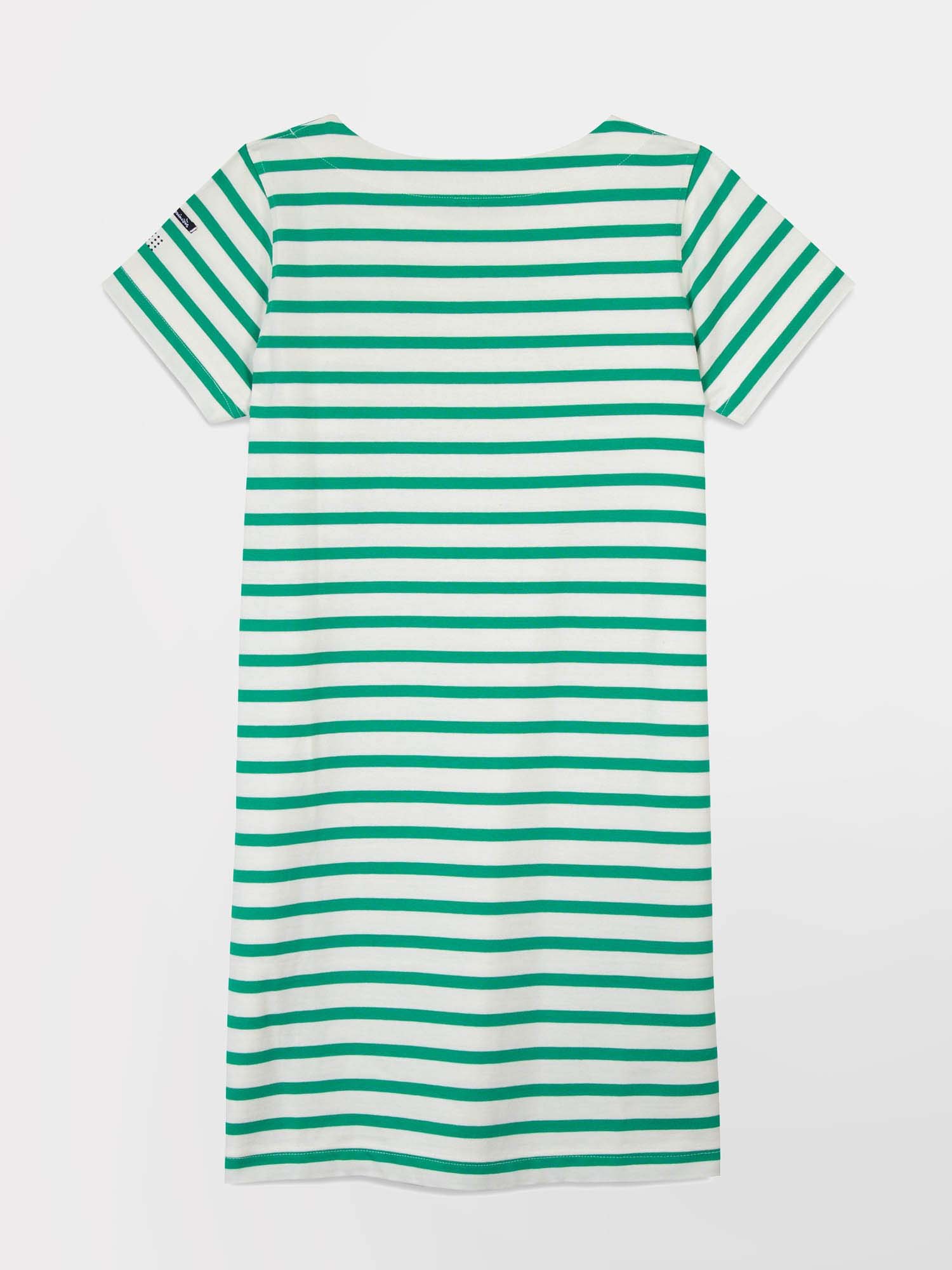 Robe Femme Coton Marinière Blanc et Vert