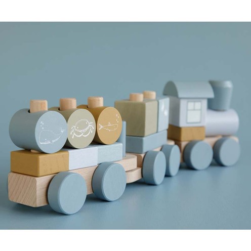 Train à blocs Océan Bleu - LITTLE DUTCH