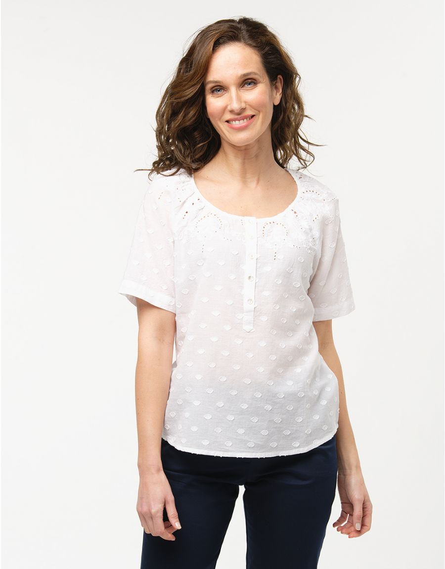 Blouse 100% coton blanc