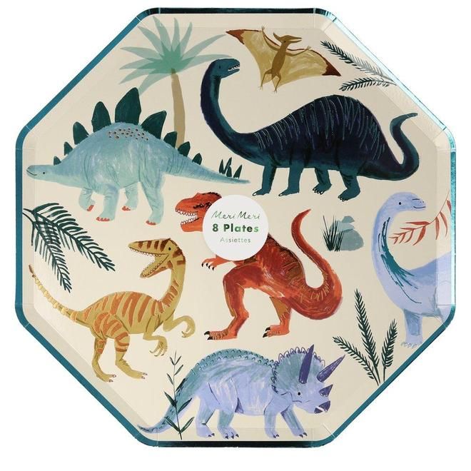 Assiettes en cartons dinosaure Meri Meri