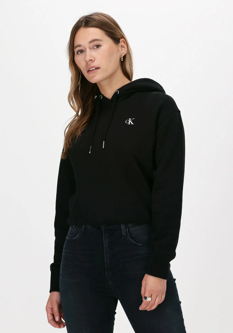 CALVIN KLEIN zwarte calvin klein sweater ck embroidery hoodie