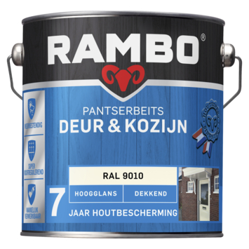 Rambo Pantserbeits Deur & Kozijn hoogglans dekkend RAL 9010 2,5 liter