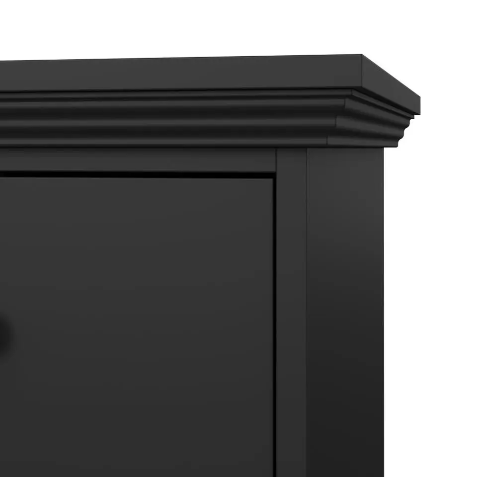 Hioshop North kommode 3 laden zwart mat