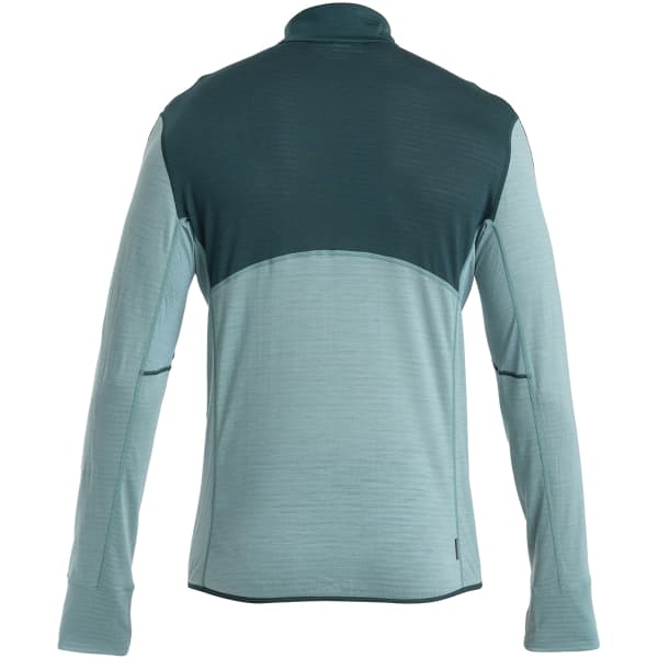 T-shirt thermique ICEBREAKER M MERINO 200 REALFLEECE DESCENDER LS HALF ZIP FATHOM GRN/CLOUD RAY/CB